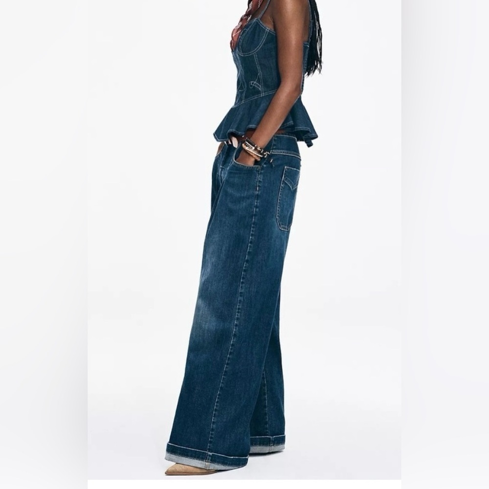 NWT Size 28 - Anthropologie Pilcro Pleated High-Rise Wide-Leg Jeans